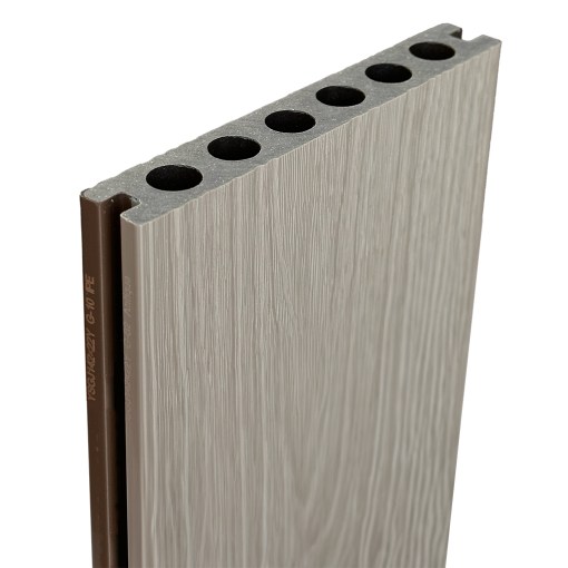 06DEHLDFG02G10A Deck Co-Extruded Dual Color G04 Teak + G07 Charcoal stretch x 2 unidades - Imagen 1