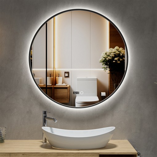 08HAESP6A0M2001 Espejo Led con Reloj HKM 2001 800mm x 800mm - Imagen 1