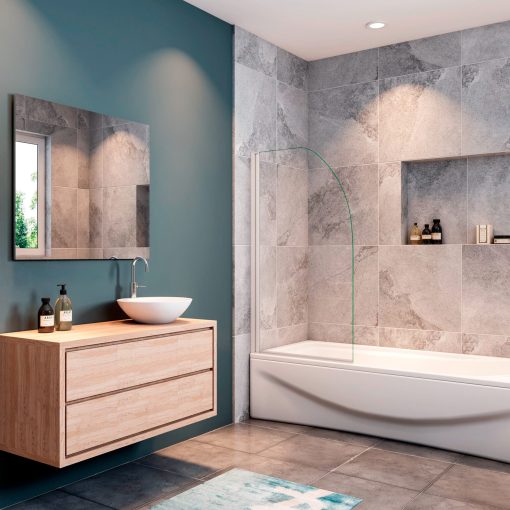 09HKM0400BS4006 Mampara de Baño Rebatible Transparente Curva BS4006 80cm - Imagen 1