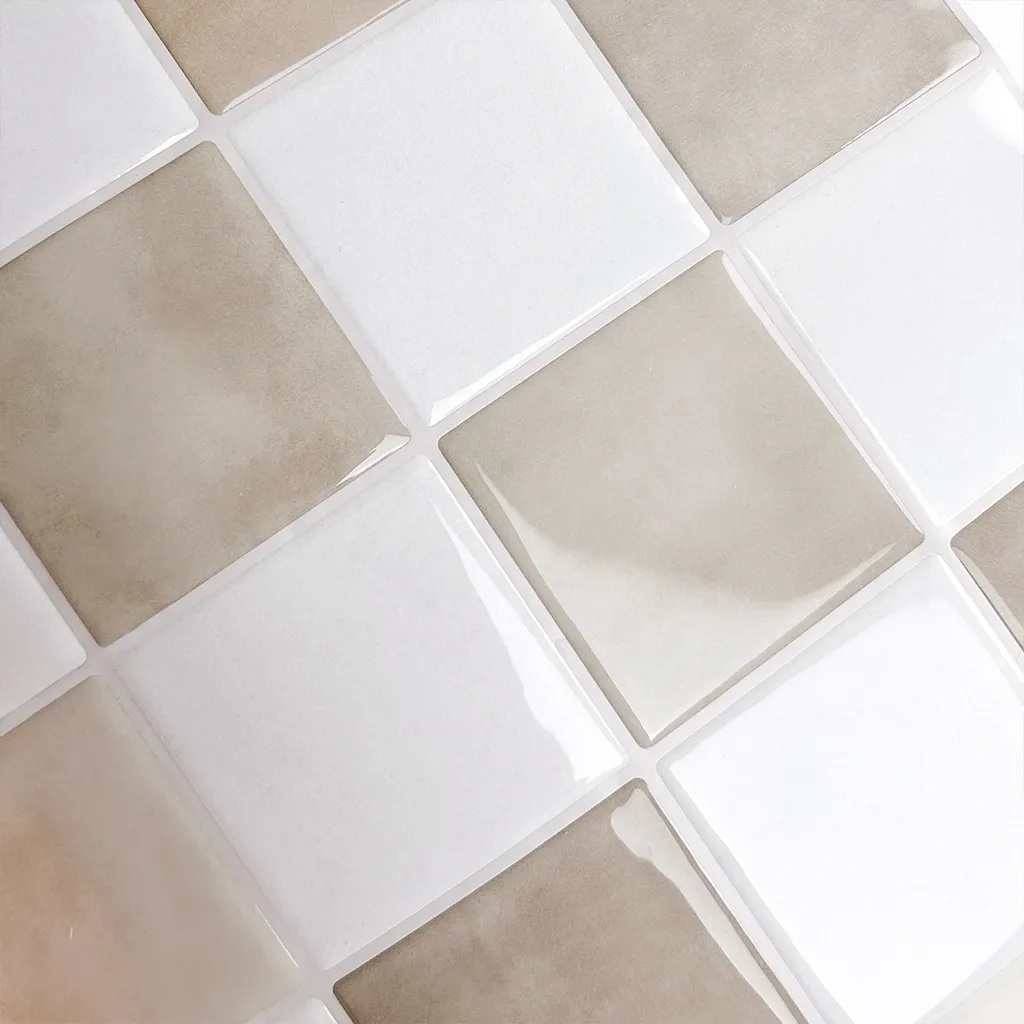 669 Cerámica autoadhesiva - Square Beige x10 unidades - Imagen 1
